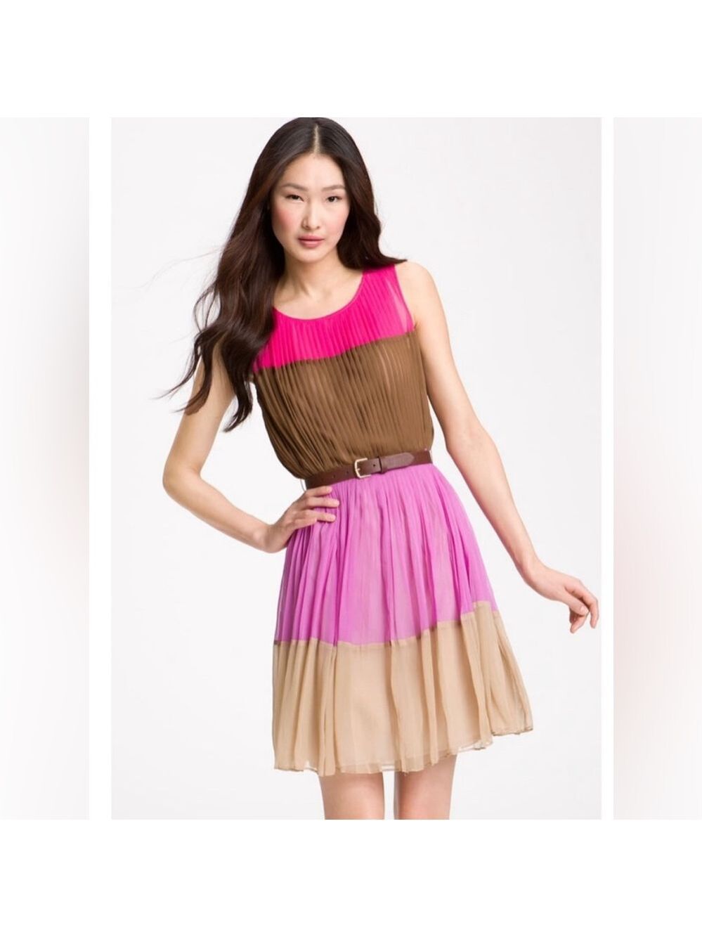 Julie Dillon Color Block Chiffon Dress, sz 0